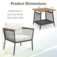 thumbnail image 7 of Kadyn Patio Furniture Sets,Outdoor Conversation Sets,3 Piece Patio Furniture Set Rattan Chair Set with 2-Tier Coffee Table-White, 7 of 7