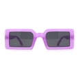 thumbnail image 1 of Womens Mod Minimal Rectangle Plastic Sunglasses Purple Black, 1 of 4