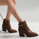 thumbnail image 3 of NECHOLOGY Botas Mujer Adulto Femenino Zapatos Botines de mujer Botines de tacón grueso con punta en para mujer, zapatos de fiesta a la , botines (Coffee, 7.5), 3 of 6