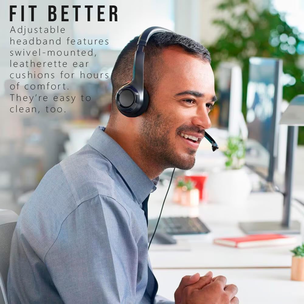Logitech H390 Wired Stereo Headset with Noise-Canceling Mic, USB photo 5