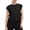 Black, variant on Staron Women's Sleeveless Crop Top Crew Neck Loose Casual Sports Top Side Tie Asymmetric Hem High-Low Knit Tank, Black M