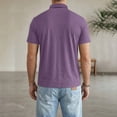 thumbnail image 5 of Mens Classic Short Sleeve Polo Shirts Cotton Blend with Front Pocket,Business Casual Golf Tops for Work Purple 2XL, 5 of 6