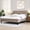 Mink, variant on Handmade Olive Velvet Queen Bed, Exceptional Quality And Style Headboard Platform Made Of Solid Birch Hardwood,