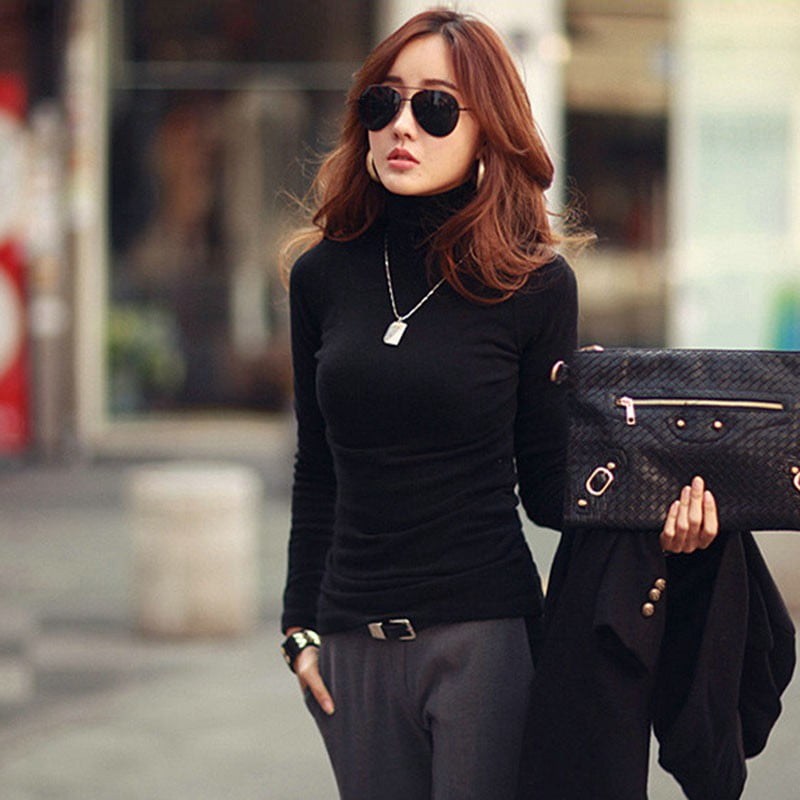 Fashion Women Long Sleeve Turtleneck 