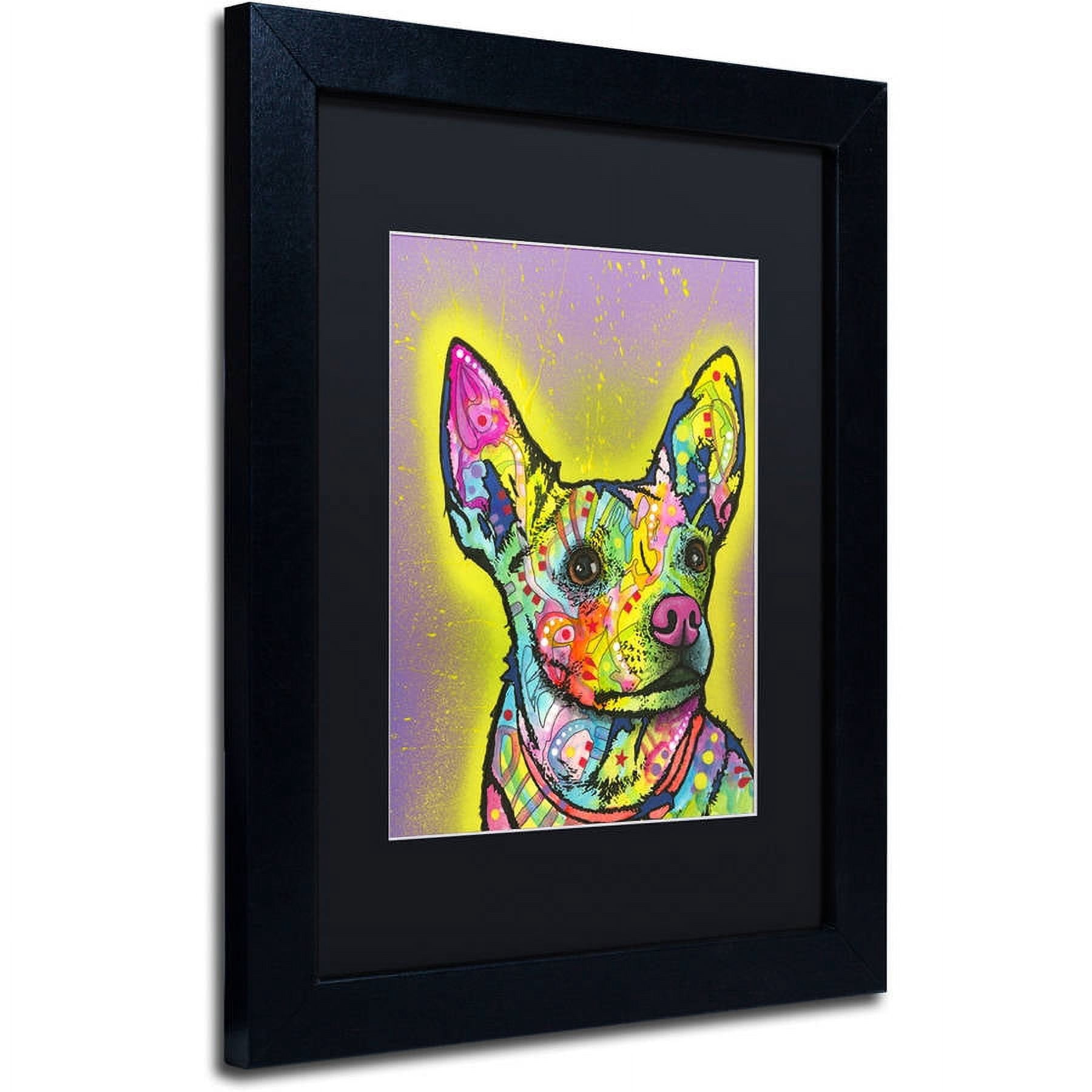 Trademark Fine Art "Listening" Canvas Art by Dean Russo, Black Matte, Black Frame