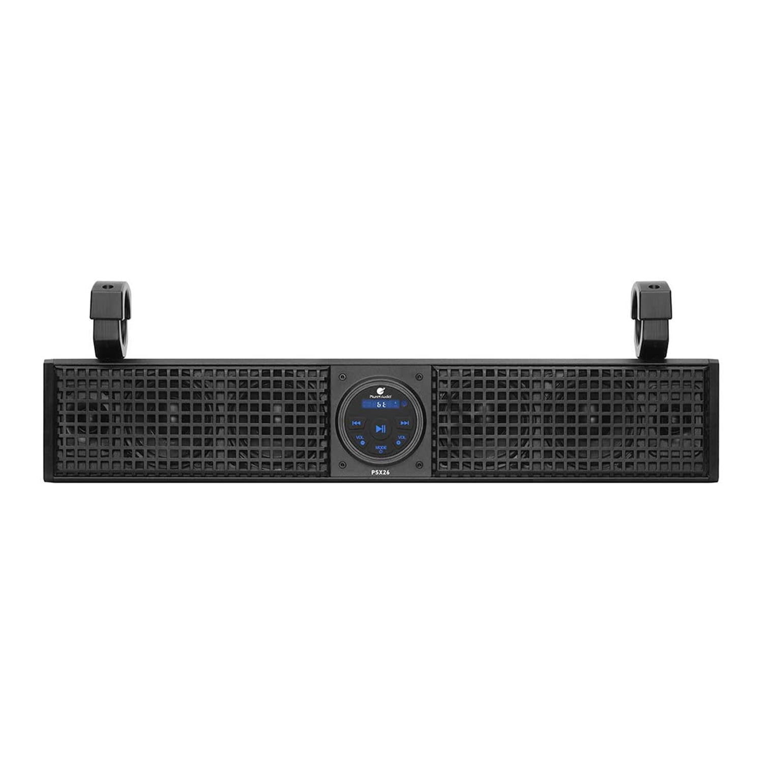 4 Inch Speakers IPX5 Weatherproof Aux-in 1 Inch Tweeters Bluetooth Audio Planet Audio PSX26 ATV UTV Sound Bar System Easy Installation for 12 Volt Vehicles USB 26 Inches Wide Amplified 