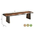 thumbnail image 2 of Pemberly Row 75" Live Edge Solid Wood Dining Bench in Dark Brown, 2 of 5