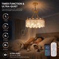 thumbnail image 5 of Garwarm 20" Gold Crystal Fandelier Ceiling Fan with Light and Remote, 6-Speed Reversible Caged Chandelier Fan with Adjustable Chain for Girls Bedroom Nursery, 5 of 21