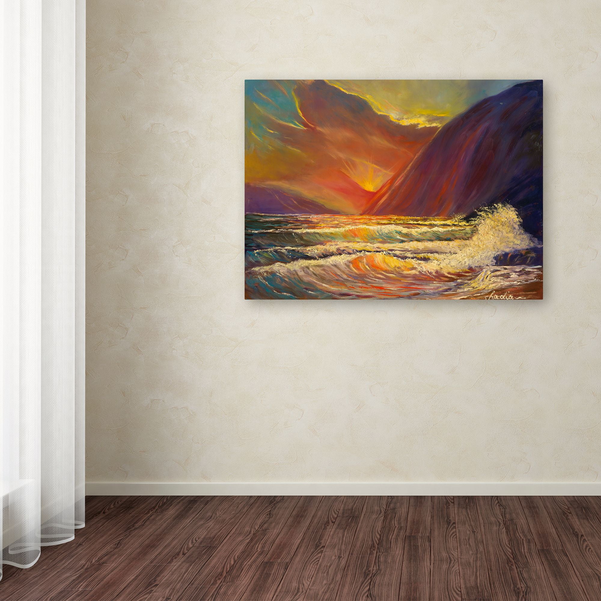Trademark Fine Art 'Hawaiian Coastal Sunset' Canvas Art by Manor Shadian