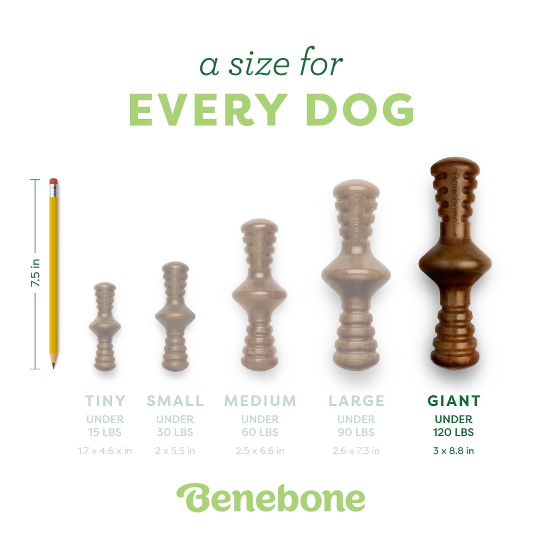Benebone Zaggler Rolling Dog Chew Toy for Aggressive Chewers, Real Bacon, Giant