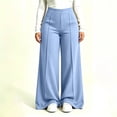 thumbnail image 5 of TEAJOPSUU Plus Size Yoga Pants for Women Wide Leg Stretchy High Waist Elastic Waisted Palazzo Pants Casual Daily Trousers XL-5XL Sky Blue, 5 of 6