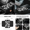 thumbnail image 7 of Jeiento Cow Print Car Seat Cover Split Covers 14 PCS, Steering Wheel Cover Seat Belt Pads Waste Basket Bin Rearview Mirror Cover Cup Holder Center Console Cover Handbrake Cover Gear Shift Cover, 7 of 7