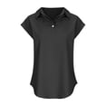 thumbnail image 4 of Tops for Women Trendy Small Items Athletic Glitter Foam Medium Workout Shirts Women Low Cut Ladies Tops V Neck Long Sleeve Dark Blouse Long Sleeve Summer plus Size for Summer Loose Short Black M, 4 of 6