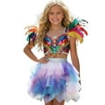 thumbnail image 4 of sususu Dresses for Girls 10-12 Girls Tiered Skirt Dress Featuring Asymmetric Hemline And Rainbow Design For All Seasons Dress&nbsp;Up Clothes for Girls, 4 of 7