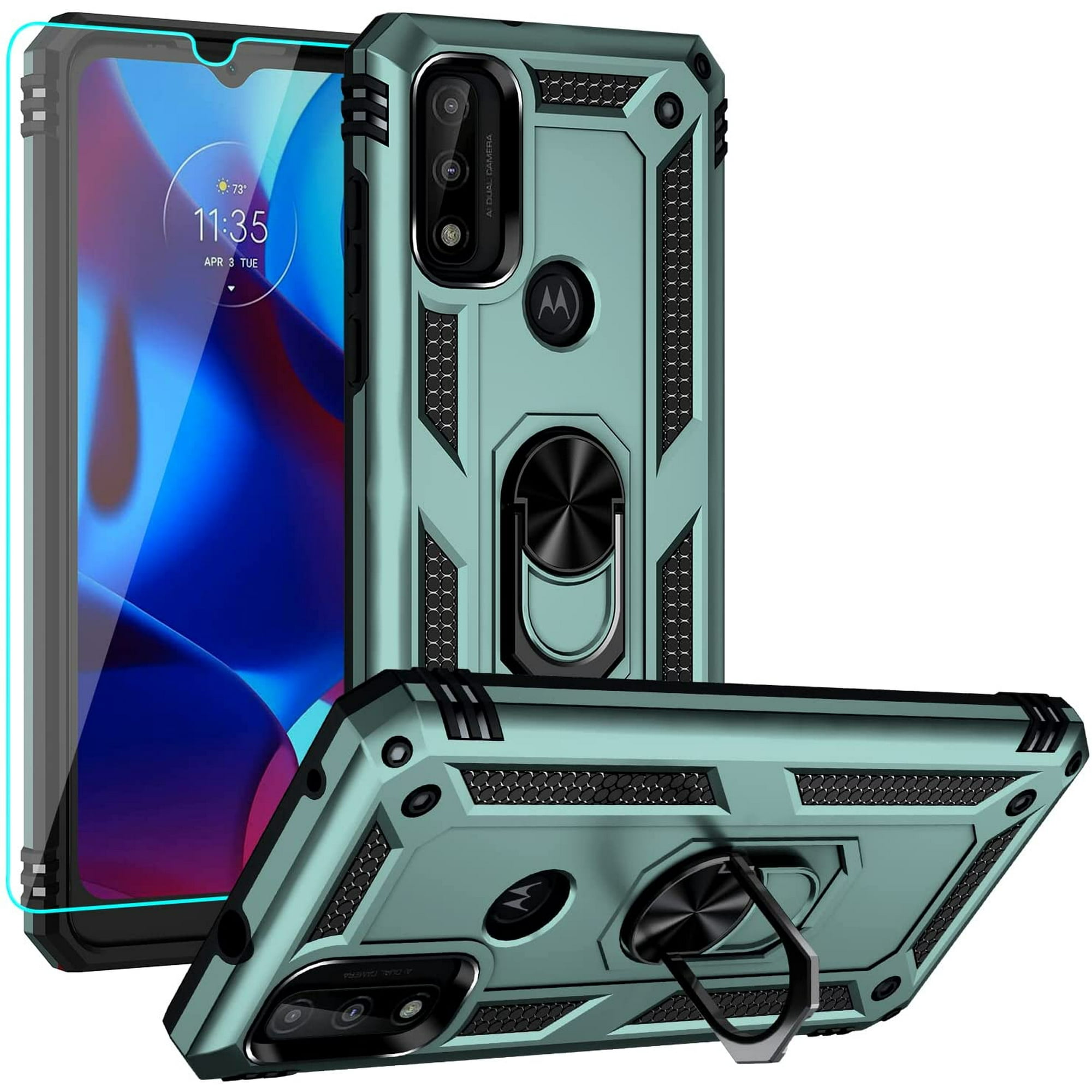 Moto g Pure Etui Motorola g Power 2022 Etui avec Protecteur d Ecran HD FFIY Grade Militaire Anneau Support de Voiture Hybride PC Dur TPU Souple