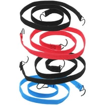 COMPUKAS 4pcs Elastic Tie Downs with Hooks Rubber Assorted Color Fixing Ropes for Travelers Outdoor Activities