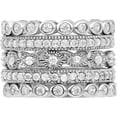 thumbnail image 4 of Sterling Silver Cheryl M Rhodium-Plated Cz Eternity Five Ring Set (Size 8) Made In China qcm267-8, 4 of 5