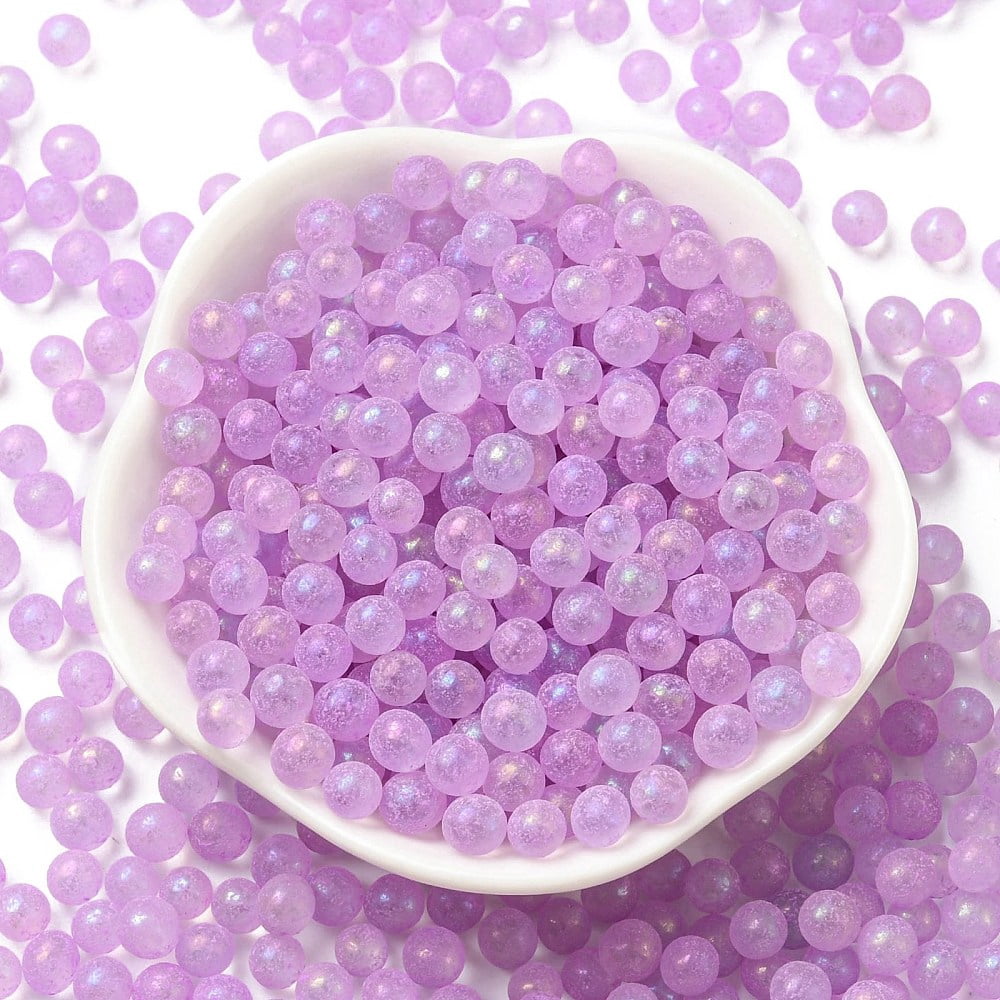 Luminous Glow in the Dark Transparent Glass Round Beads No Hole/Undrilled Violet 5mm about 2800Pcs/bag