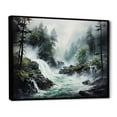 thumbnail image 2 of Designart "Cascading Waters in the Storm II" Landscapes Floater Framed Wall Art Living Room, 2 of 7