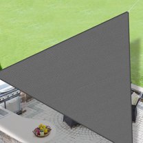 LOVE STORY Straight Edge Sun Shade Sail Triangle 95% UV Block Sunshade Awning for Backyard Yard Deck Patio Garden, 12'x12'x12' Dark Grey