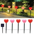 thumbnail image 4 of Valentine Solar Lights Outdoor Garden Decoration 5 Heart Shape LED String Lights Waterproof Solar Powered Yard Patio Holiday Decor, 4 of 5