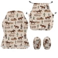 thumbnail image 2 of Binienty Western Horse Computer Chair Seat Slipcovers Easy Installation Computer Chair Covers for Seat Cushion 4 PCS Scratchproof Office Desk Chair Cover, 2 of 8