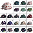 thumbnail image 3 of Gorro ajustable de algodón para mujer, gorro de enfermería con estampado navideño para salón de belleza, Clínica de enfermería, Unisex, 3 of 4