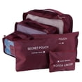 thumbnail image 1 of unids/set bolsa de almacenamiento bolsa de clasificación de ropa maleta de equipaje organizador de embalaje para viajes rojo vino, 1 of 14