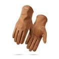 thumbnail image 4 of Guantes de invierno para hombre y mujer, de gamuza, forrados con vellón, cálidos, para ciclismo, otoño e invierno, bonitos guantes de cuero con pantalla táctil, impermeables, con dedos abiertos, 4 of 5