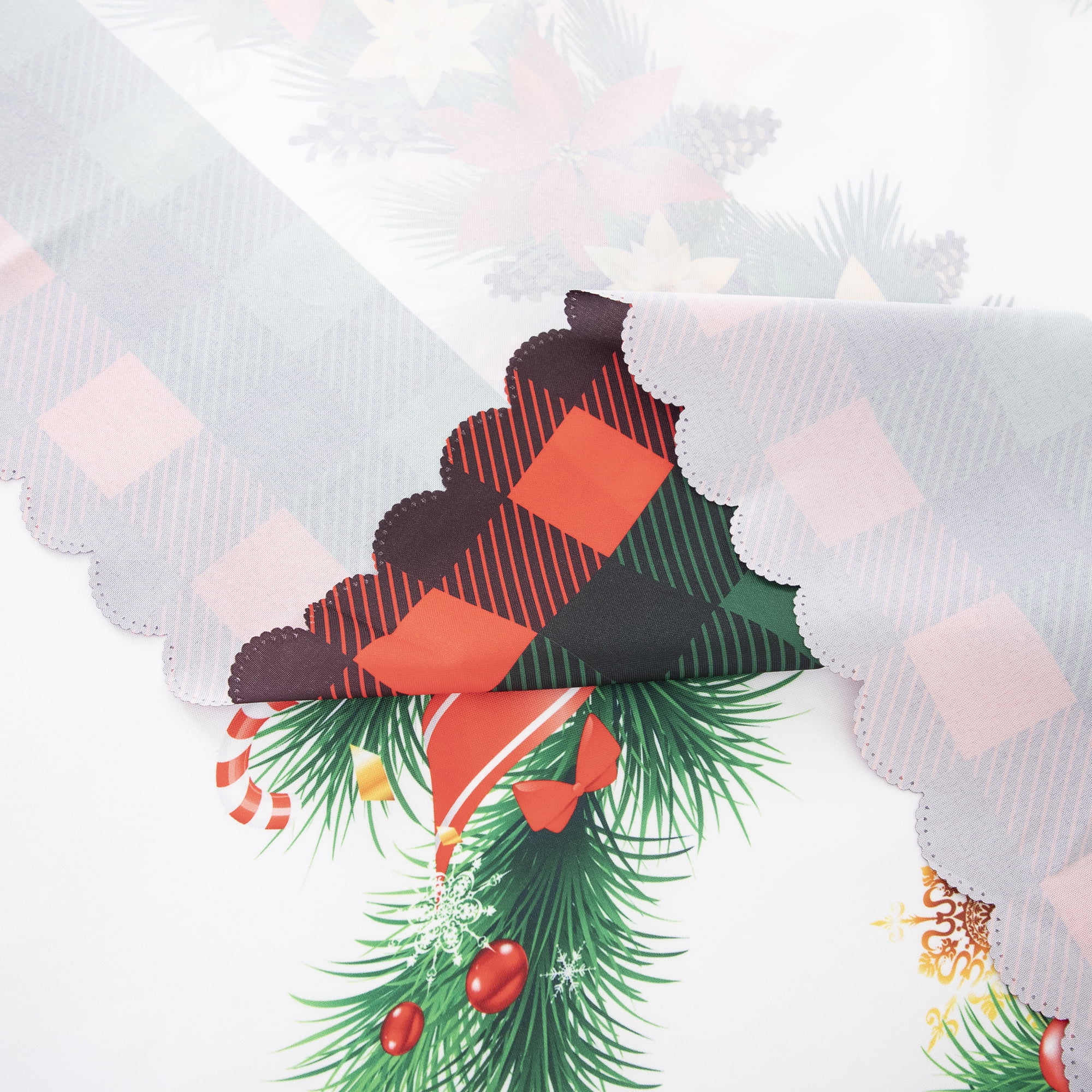 RAY STAR Christmas Table Cloth for Rectangle Table 52x70 Polyester Machine Washable Table Cloths, Thick Can not See Through Heavy Duty Tablecloth