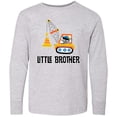 thumbnail image 3 of Inktastic Little Brother Construction Truck Boys Long Sleeve Youth T-Shirt, 3 of 5