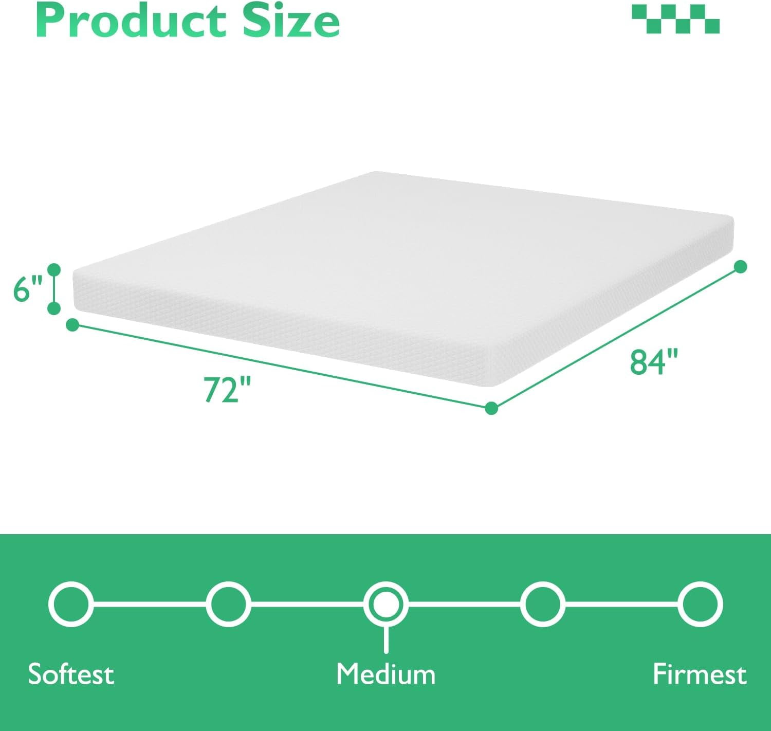 Dkelincs 6 inch Gel Memory Foam Mattress for Cool Sleep & Pressure Relief, Medium Firm Mattress in a Box, California King