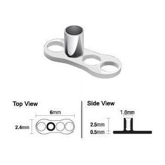 Titanium 3 Hole Dermal Anchor Base