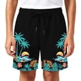 thumbnail image 4 of Boys' Pants Elastic Drawstring Solid Print Beach Shorts Breathable Vacation 2-3 Years, 4 of 4