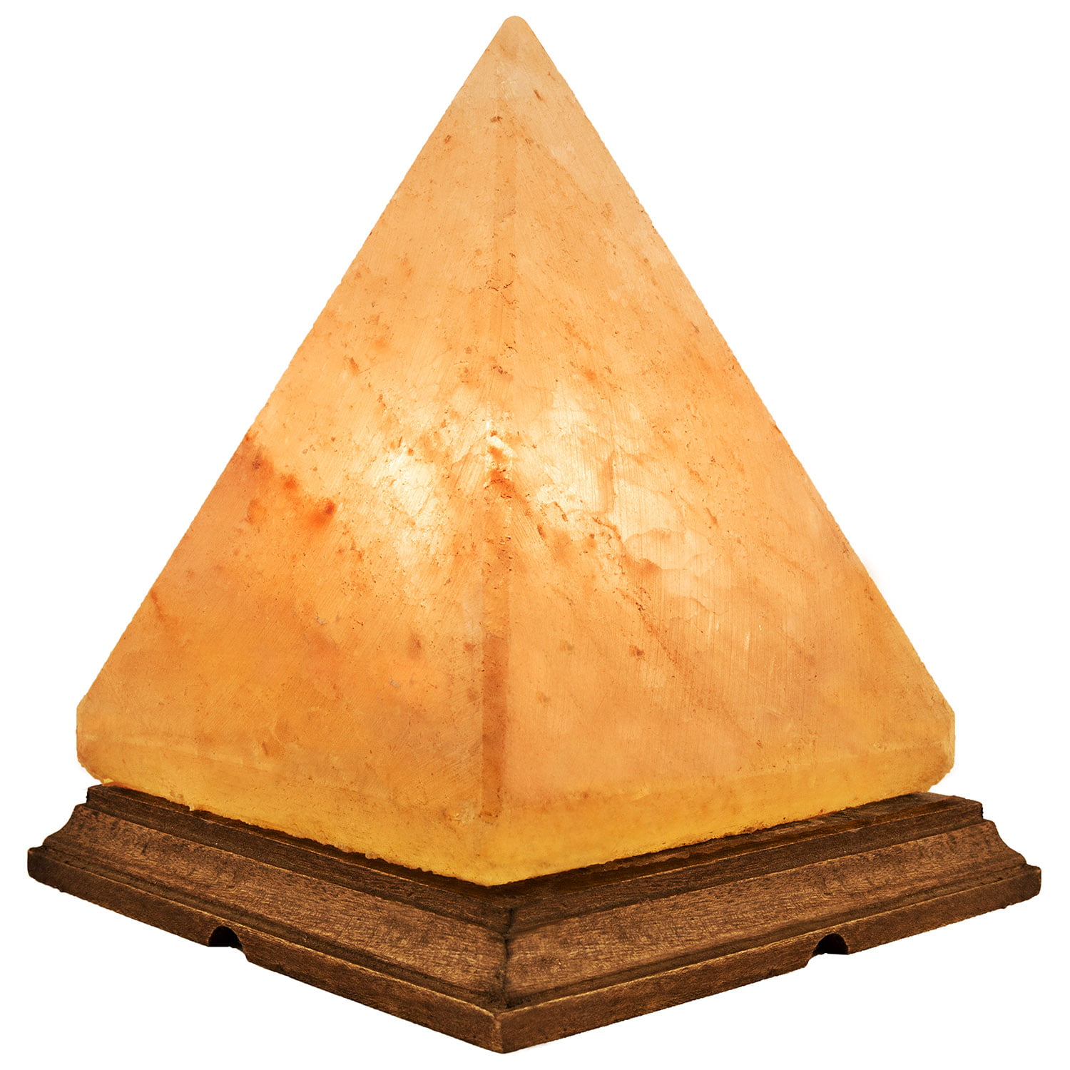 Crystal Allies Natural Himalayan Pillar Salt Lamp on Wood Base 