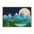 thumbnail image 2 of Kate and Laurel Sylvie Moonlight Mountains Bear Lake Framed Canvas Wall Art by Carey Copeland, 23x33 Natural, Bear Mountain Wall Art Decor, 2 of 6