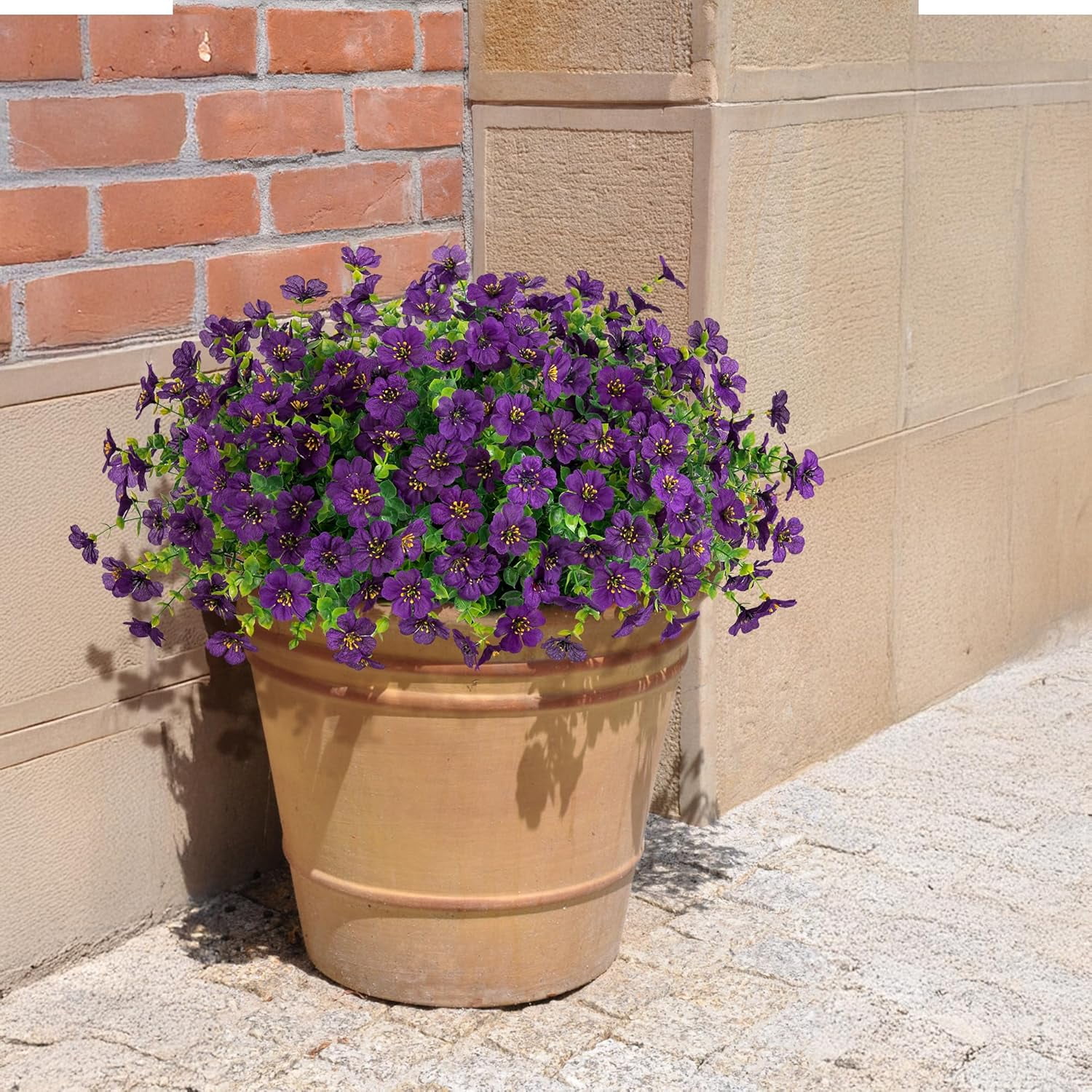 Ywuzuh Artificial Faux Outdoor Flowers Plants Colorful UV Resistant Look Real Faux Flowers for Spring Summer Front Door Porch Patio Planter Yard