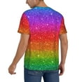 thumbnail image 2 of Fotbe Rainbow Glitter Baseball Jersey Shirt for Men and Women, Casual Short Sleeves Button Down T-Shirt-Medium, 2 of 9