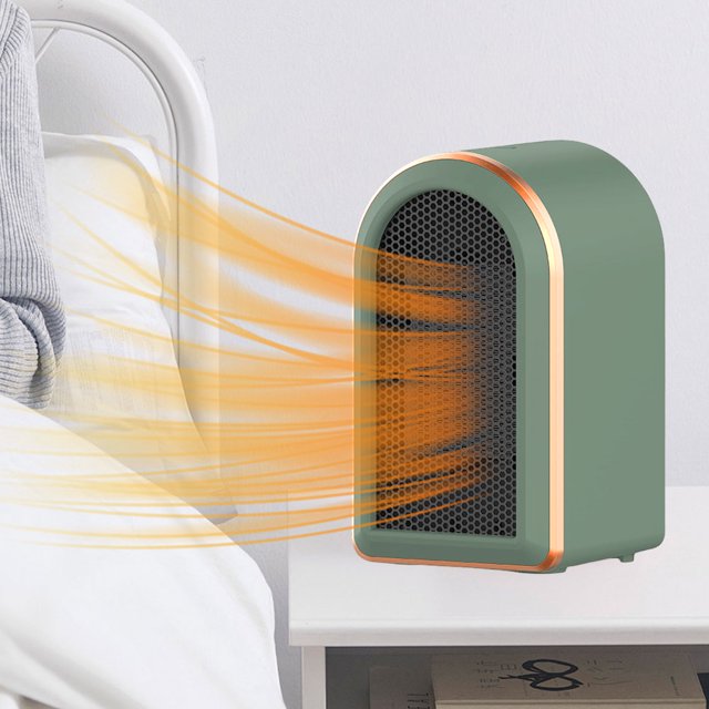 Mini calentador de ventilador eléctrico de calentamiento rápido PTC de 1200W para el dormitorio del hogar (enchufe verde de la UE)