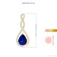 thumbnail image 3 of ANGARA Lab Grown 1.75 Ct Twisted Infinity Blue Sapphire Drop Pendant for Women in 14K Yellow Gold (Size-9x7mm) | Anniversary, Jewelry Gift for Women | Lab-Grown Blue Sapphire Necklace, 3 of 7