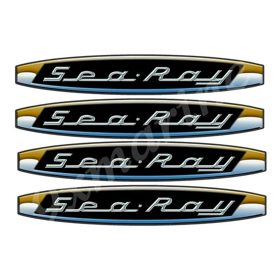 Sea Ray Boat Vintage Stickers. Remastered for Boat Restoration Project