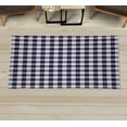 thumbnail image 1 of Plaid Decorative Rug, Lumberjack Fashion Buffalo Checks Pattern Retro Style Grid Composition, Quality Carpet for Bedroom Dorm and Living Room, 6 Sizes, Navy Blue and White, by Ambesonne, 1 of 1