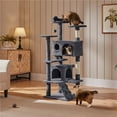 thumbnail image 2 of Yaheetech 53.9" H Cat Tree with Double Condos, Scratching Posts & Ramp, Dark Gray, 2 of 7