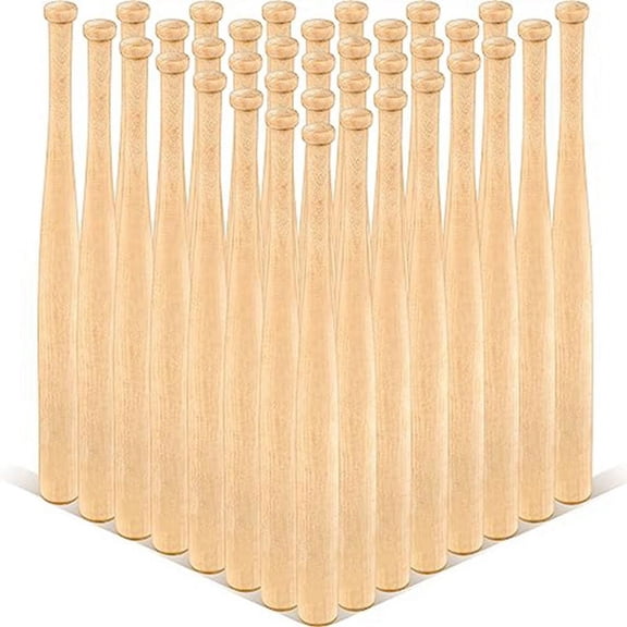 36 Pieces Mini Baseball Bat 7 Inch Unfinished Small Wooden Bats Unpainted Wood Baseball Bats for Painting Keychain,36 x small baseball bats,Wood