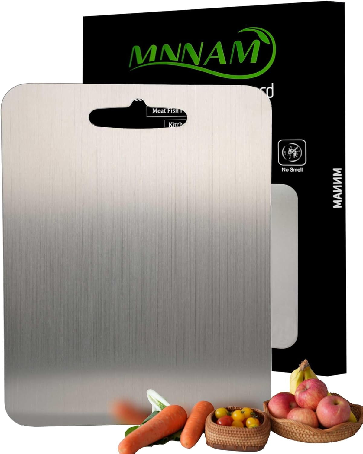RGHJAR-Pure Titanium Cutting Boards for Kitchen,Double Sided,Dishwasher Safe,Food-Grade Titanium Chopping Board for Camping & Suitable for Meat,Charcuterie,Vegetables & Fruits(S 11.5" x 7.9" x 0.06")