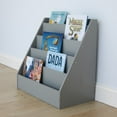 thumbnail image 3 of Humble Crew Camden Kid's /Toddler Wooden Bookcase Storage Rack with 5 Tiers, Grey, 3 of 5