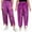 Purple, variant on Kids Girls Arabian Princess Costume Sparkly Elastic Waistband Harem Dance Pants for Party Purple 16