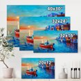 thumbnail image 4 of Designart ' Boats Near Coastal Town Resting On The Water I ' Nautical & Coastal Canvas Wall Art Print, 4 of 4