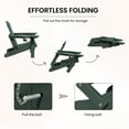 thumbnail image 5 of SERWALL Outdoor Adjustable Folding HDPE Adirondack Chair Set of 4 with Cup Holder, for Outdoor, Patio, Poolside, Garden, Green, 5 of 8