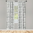 thumbnail image 2 of Ambesonne Herringbone Curtains, Brick Zigzag Pattern, Pair of 28"x63", Pale Eggshell Grey, 2 of 4